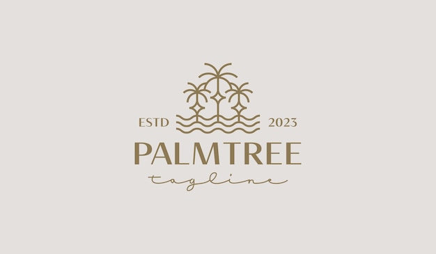 Vector plantilla de logotipo de palmera símbolo premium creativo universal ilustración vectorial plantilla de diseño mínimo creativo símbolo para la identidad empresarial corporativa