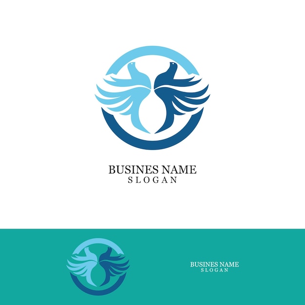 Plantilla de logotipo de paloma de ala de pájaro