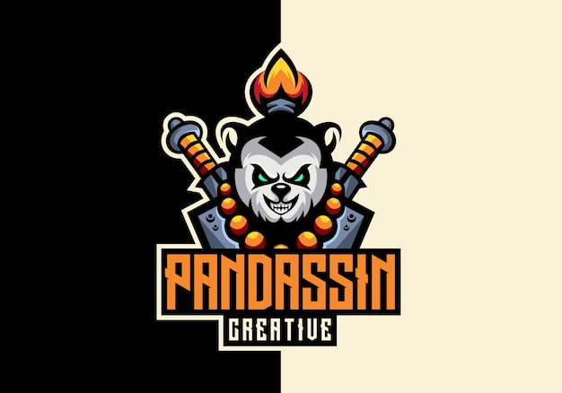 Plantilla de logotipo de panda sport mascot creative awesome