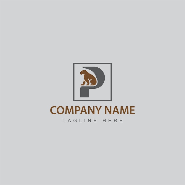 plantilla de logotipo de la pantera de la letra p elementos del logotipo de las panteras de la carta p plantilla vectorial de la panterna
