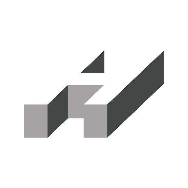 plantilla de logotipo de pared de bloque de letra H 3D