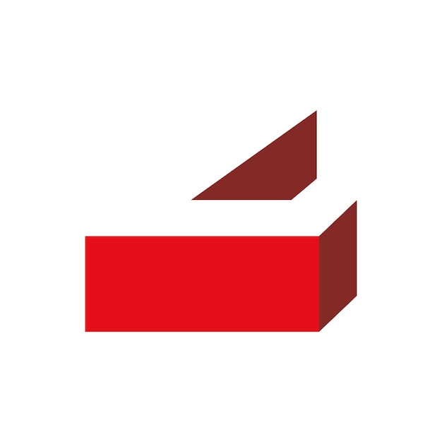 plantilla de logotipo de pared de bloque de letra L 3D