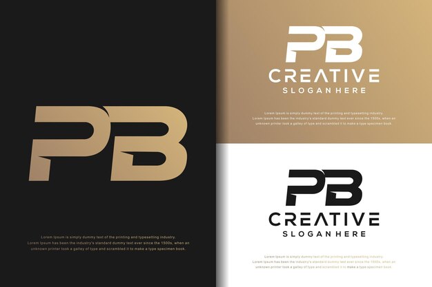 Plantilla de logotipo PB de letra de monograma abstracto