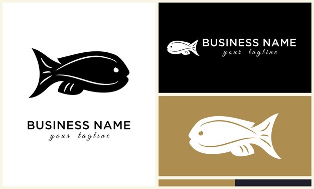 plantilla de logotipo de los peces vectoriales de silueta