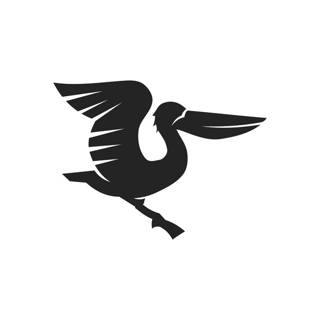 Plantilla del logotipo de Pelican Icono de identidad de marca aislada Abstracto gráfico vectorial