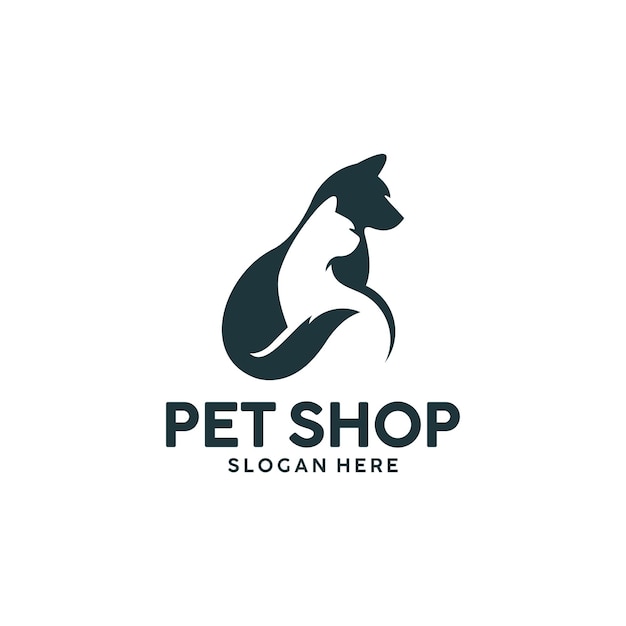 Plantilla de logotipo de perro y gato