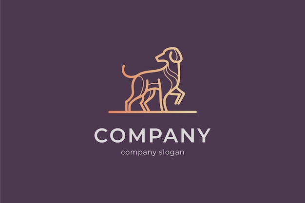 Plantilla de logotipo de perro moderno simple