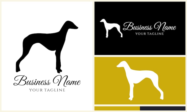 Vector plantilla del logotipo del perro de silueta