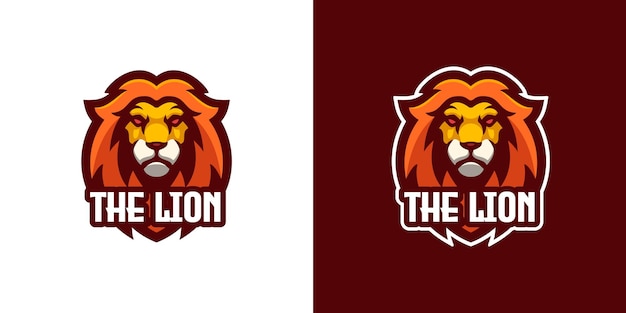 Plantilla de logotipo de personaje de mascota de león salvaje