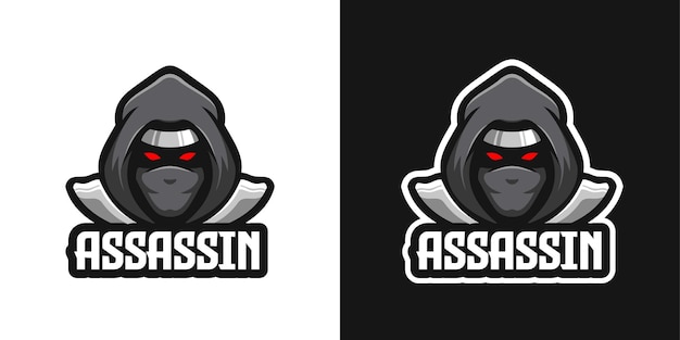 Plantilla de logotipo de personaje de mascota Ninja Assassin