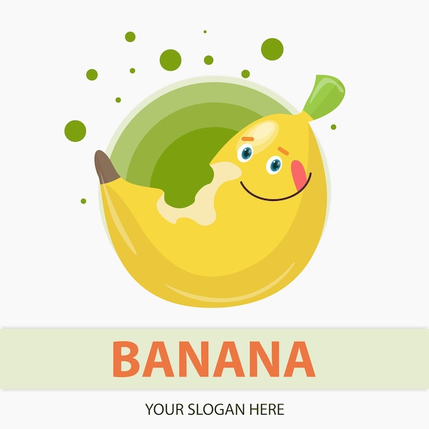 Plantilla de logotipo de personaje de plátano fresco