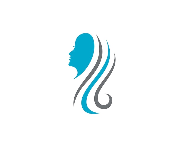 Plantilla de logotipo de personaje de silueta de cara de mujer de belleza