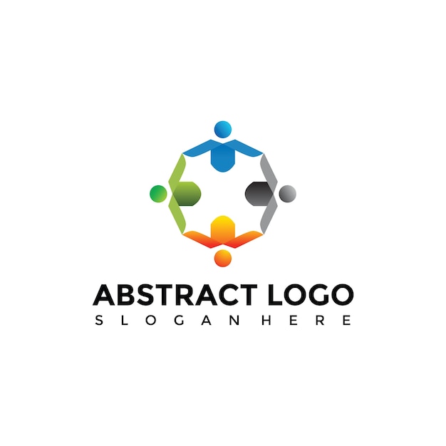 Plantilla de logotipo de personas abstractas