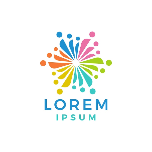 Plantilla de logotipo de personas coloridas