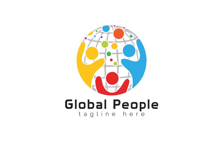plantilla de logotipo de las personas globales