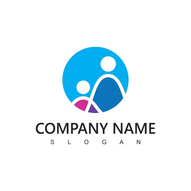 Plantilla de logotipo de personas Trabajo en equipo de caridad e icono de red de redes sociales