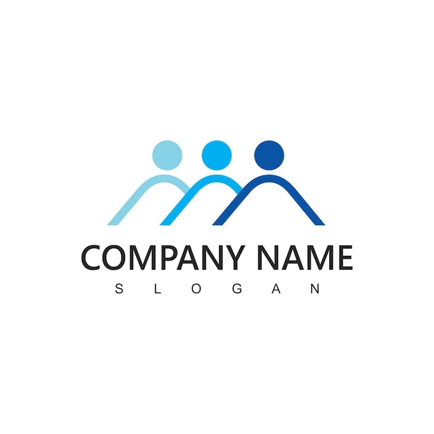 Plantilla de logotipo de personas Trabajo en equipo de caridad e icono de red de redes sociales
