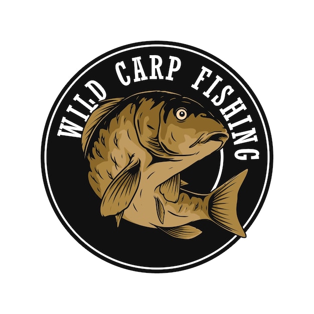 plantilla de logotipo de pesca de carpas salvajes