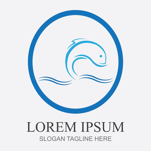 Plantilla de logotipo de pescado