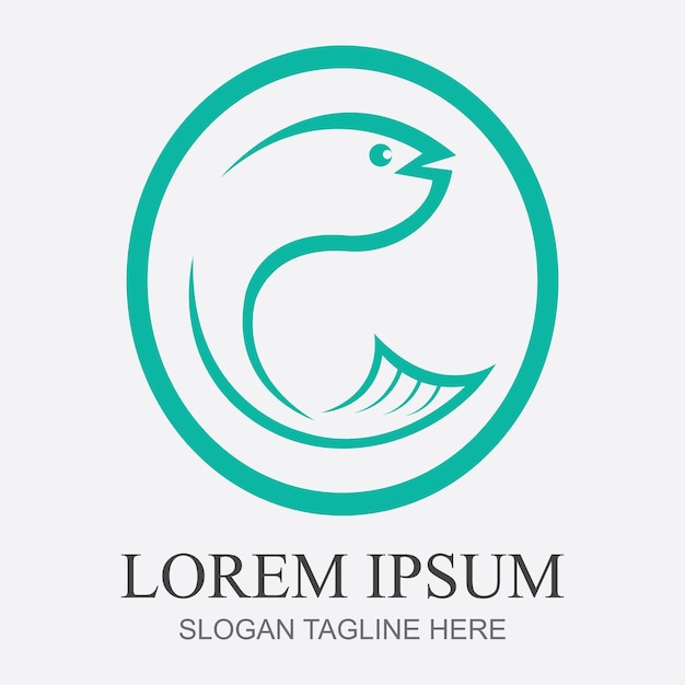 Plantilla de logotipo de pescado