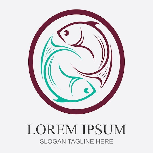 Plantilla de logotipo de pescado