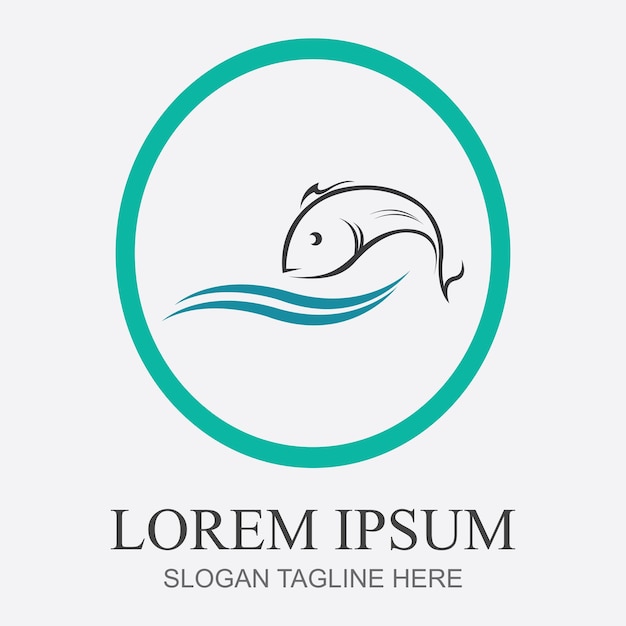 Plantilla de logotipo de pescado
