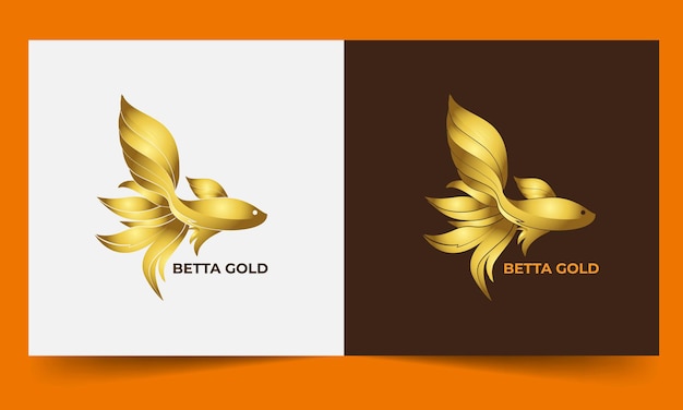 Plantilla de logotipo de pez betta dorado
