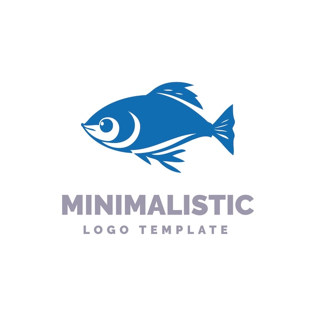 Plantilla de logotipo de pez mínimo Logotipo de vida marina Icono de pez Plantilla de logotipo de marca de pesca aislada