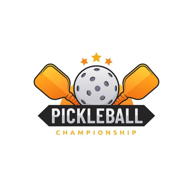 Plantilla de logotipo de pickleball degradado