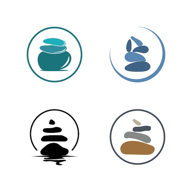 Plantilla de logotipo de piedra zen equilibrada