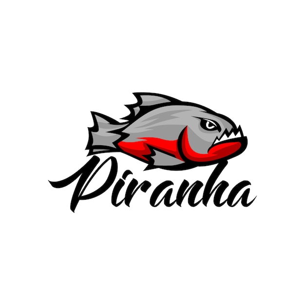 Plantilla de logotipo piraña