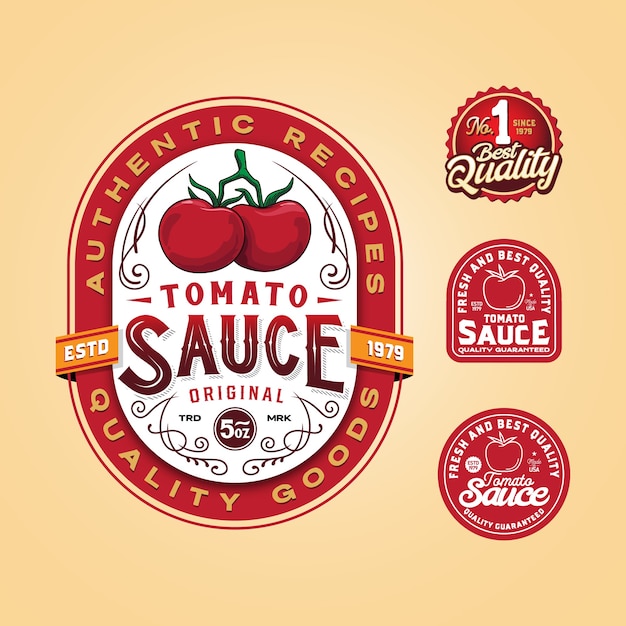 Vector plantilla de logotipo de placa de salsa de tomate