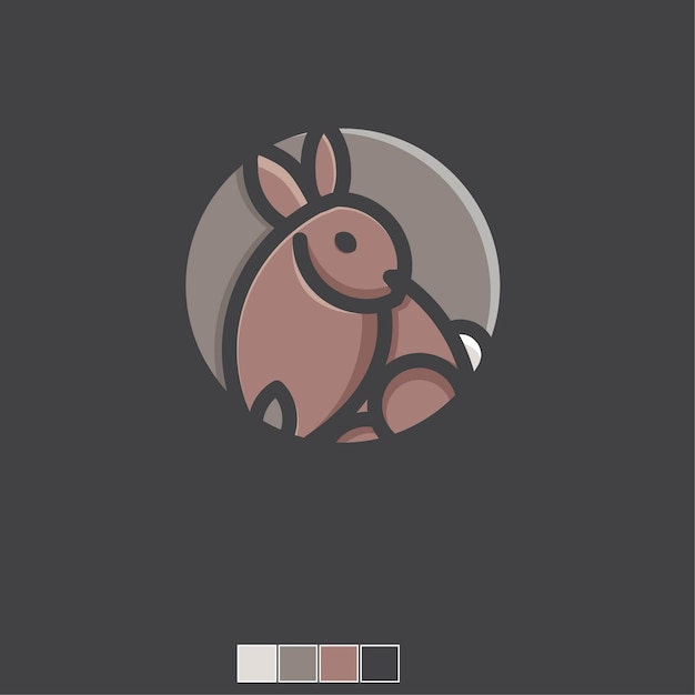 Plantilla de logotipo plano de icono de conejo