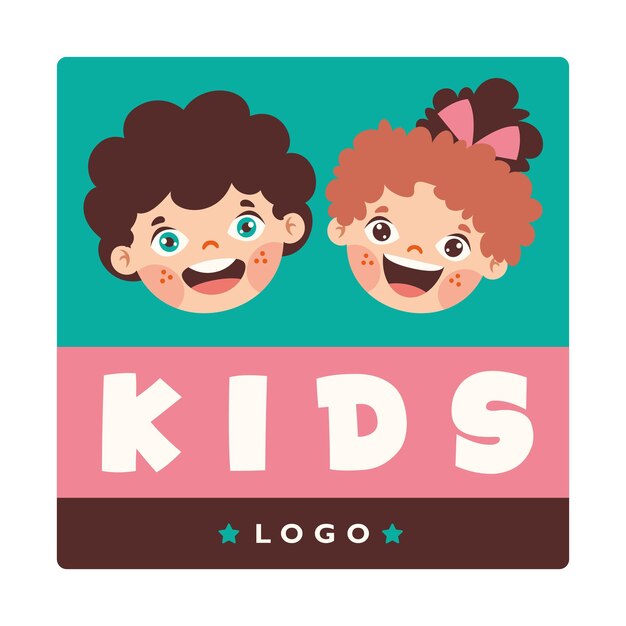 Plantilla de logotipo plano para niños