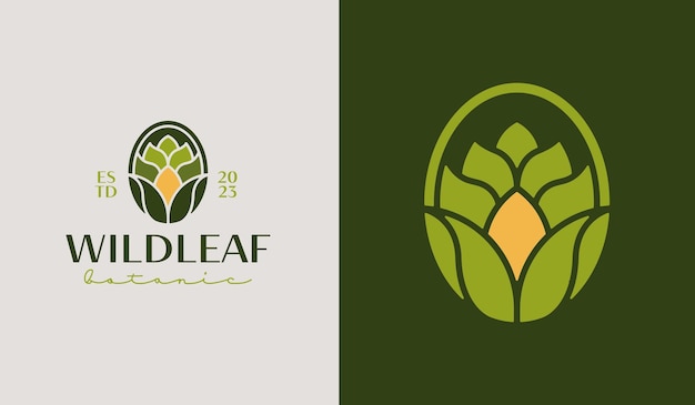 Plantilla de logotipo de planta de flor de hoja Símbolo creativo premium universal Ilustración vectorial Creativa plantilla de diseño mínimo Símbolo para la identidad empresarial corporativa