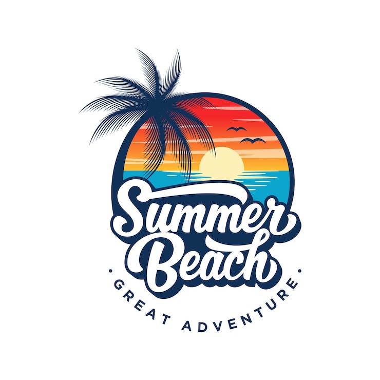 Vector plantilla de logotipo de playa de verano