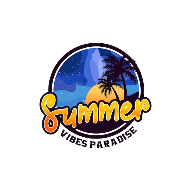 plantilla de logotipo de playa de verano