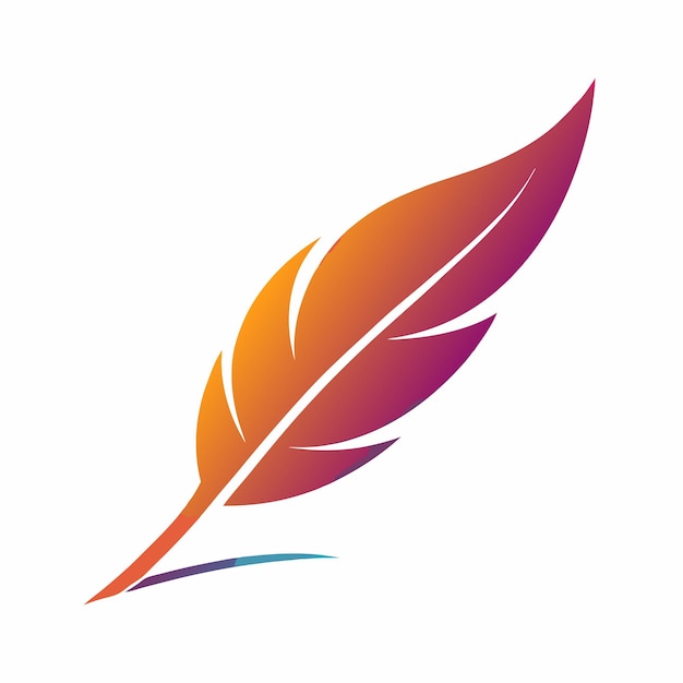 Plantilla de logotipo de pluma degradada
