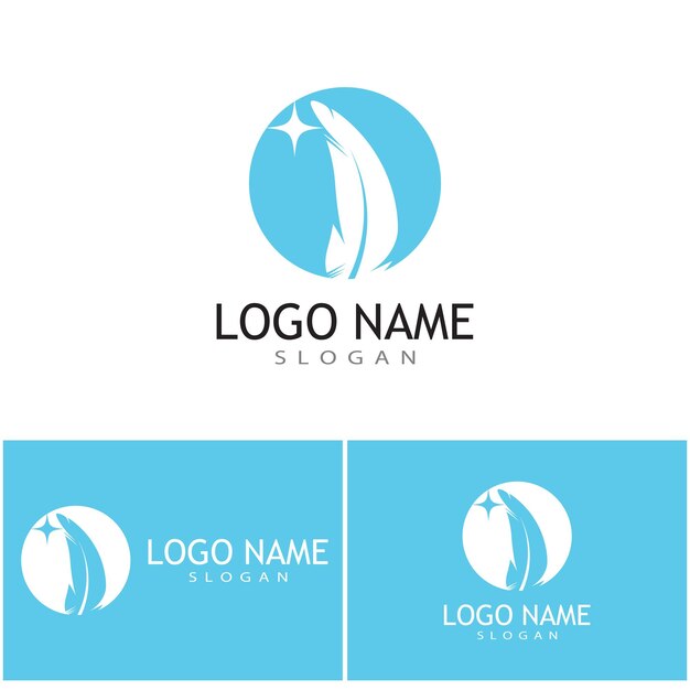Plantilla de logotipo de plumas símbolo vectorial