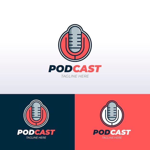 Plantilla de logotipo de podcast detallada