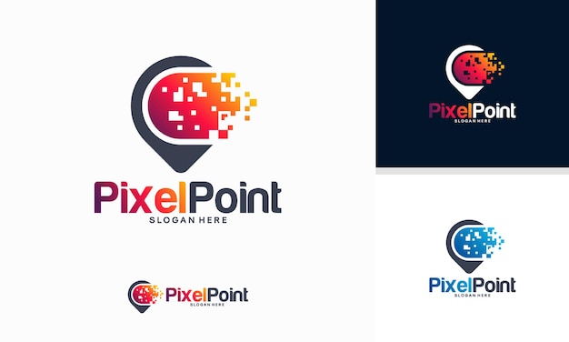 Plantilla de logotipo Point Tech de diseños modernos, diseño de plantilla de logotipo Digital Point Technology ilustración vectorial