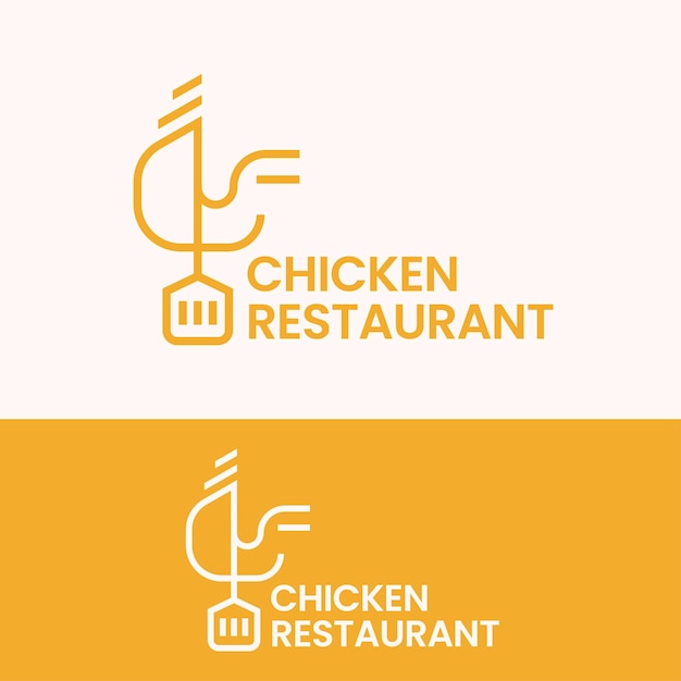 Plantilla de logotipo de pollo simple minimalista