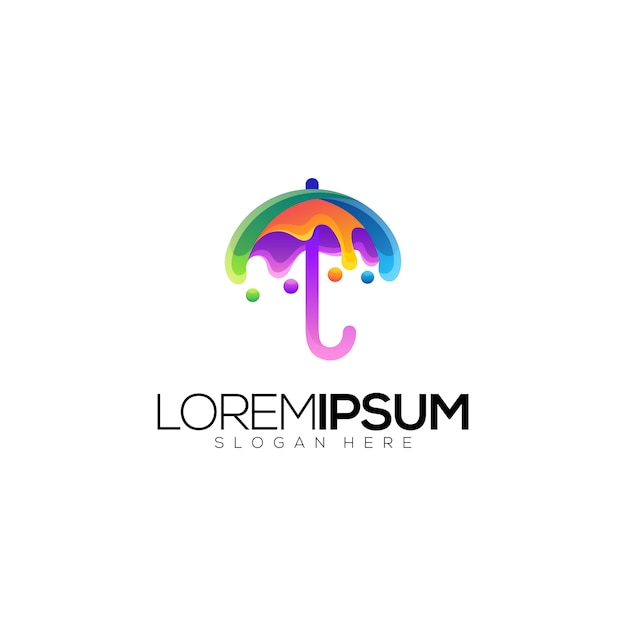 Plantilla de logotipo Premium de Colorfull Umbrella Splash