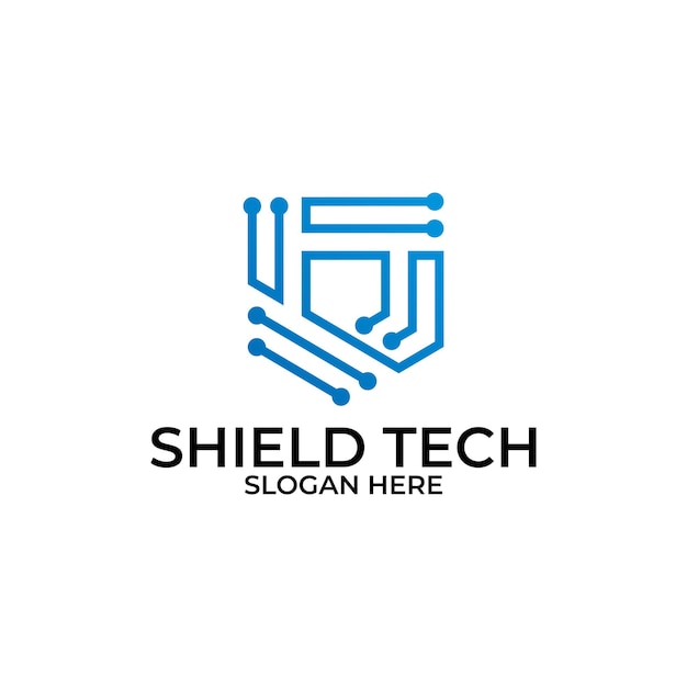 Plantilla de logotipo de protección de concepto de logotipo de tecnología de escudo