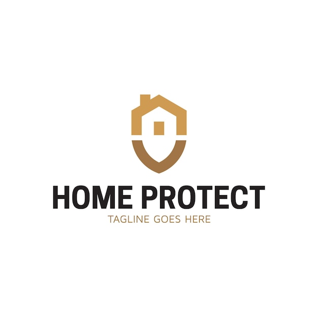 plantilla de logotipo de protección del hogar escudo y logotipo de la casa etiqueta de seguridad del hogar y símbolo de alarma del edificio