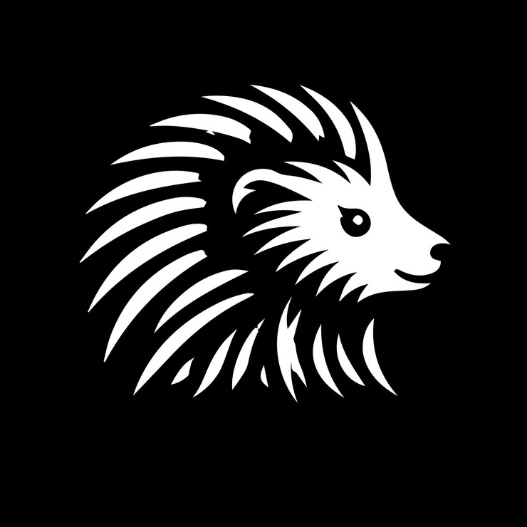 Vector plantilla de logotipo de puercoespín icono de identidad de marca aislado gráfico vectorial abstracto