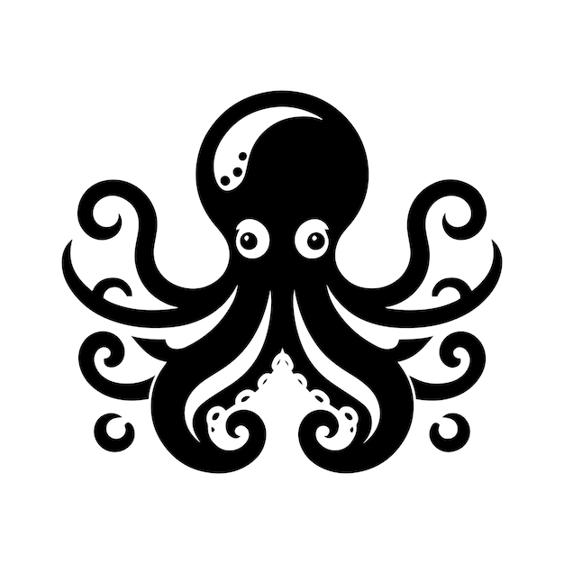 plantilla de logotipo de pulpo icono de identidad de marca aislado gráfico vectorial abstracto