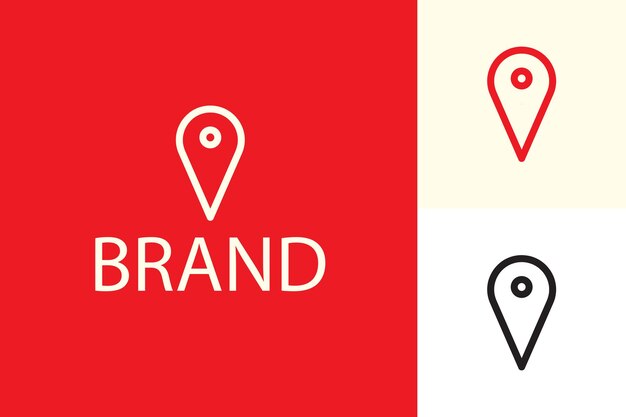 Plantilla de logotipo del puntero vectorial del mapa