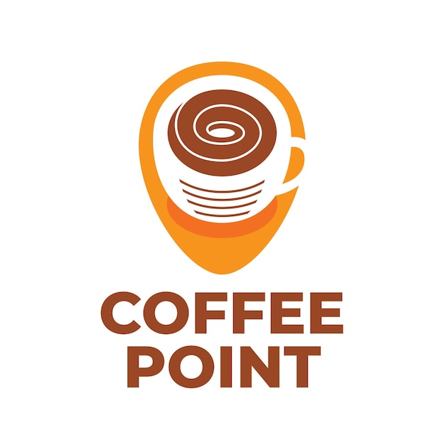 Plantilla de logotipo de punto de café en estilo de diseño plano