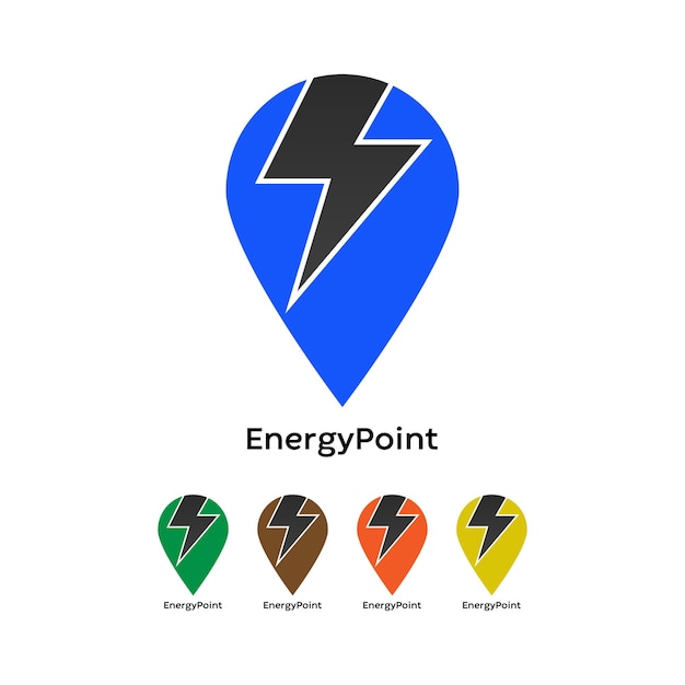 plantilla de logotipo de punto de energía e icono vectorial